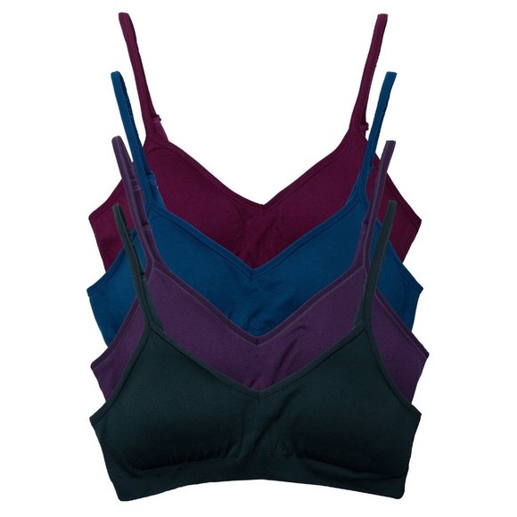 4-Pack Demi Padded Bralette Adjustable Straps A3 Dark Vintage New NWB